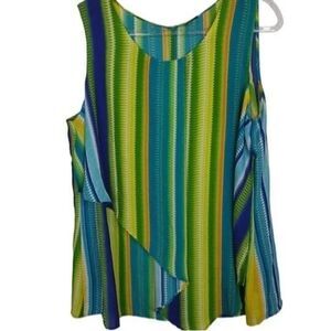 Worthington Women’s Plus Size 1X Sleeveless Tank Top Blouse w/ Tiered Layers